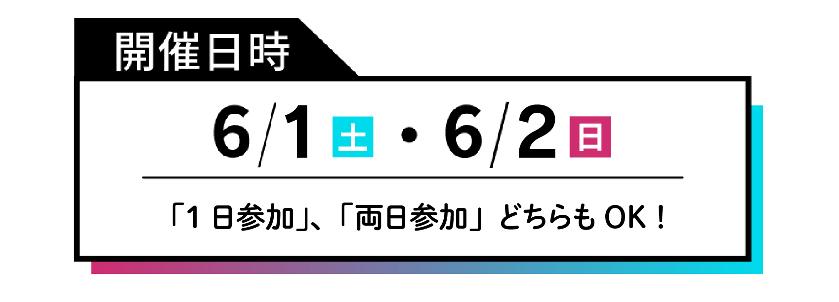 開催日時6/3土・6/4日13:30~16:00