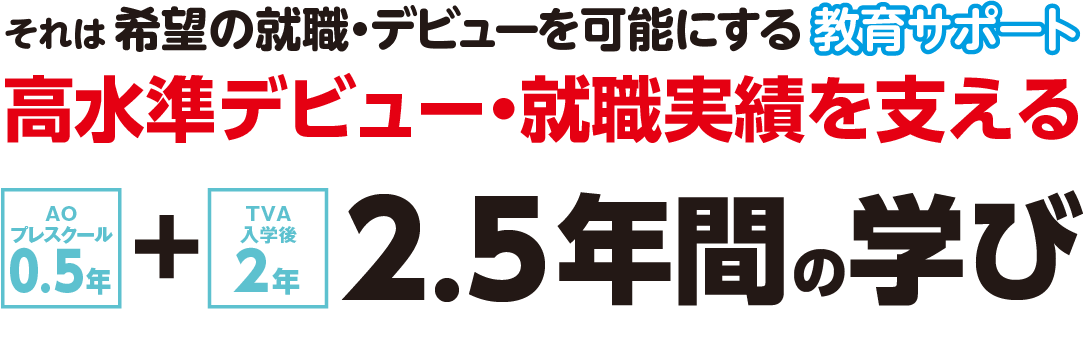 高水準デビュー・就職実績を支える2.5年間の学び